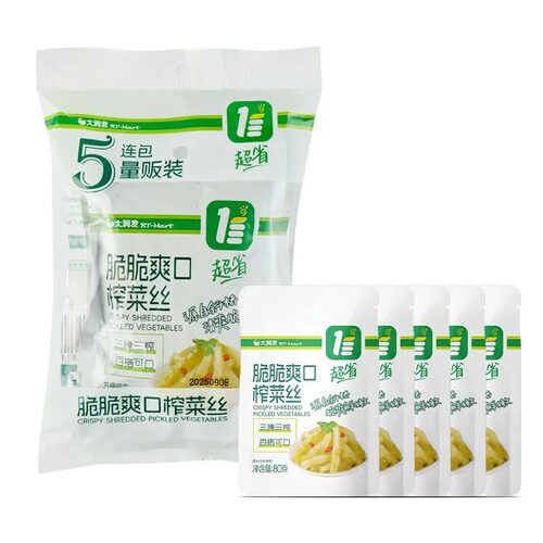 超省脆脆爽口榨菜丝80g*5包