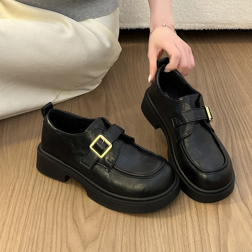 厚底黑色乐福鞋女2026新款春秋季