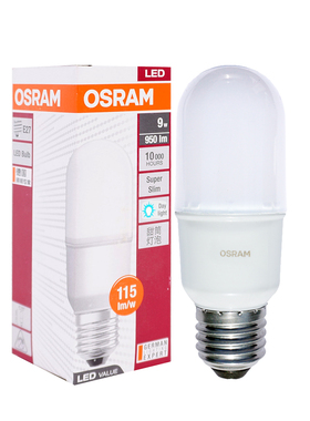 OSRAM欧司朗LED灯泡T型柱形7W9w12w小甜筒E27口4K中性光长条灯泡