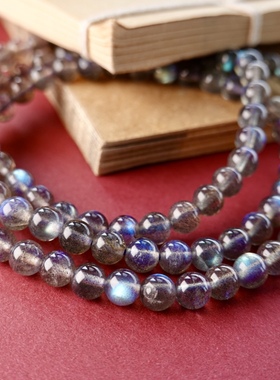 纯天然冰种白体月光石拉长石108颗多圈佛珠手串女士吊坠饰品配饰