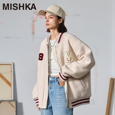 MISHKA美式复古学院风棒球夹克