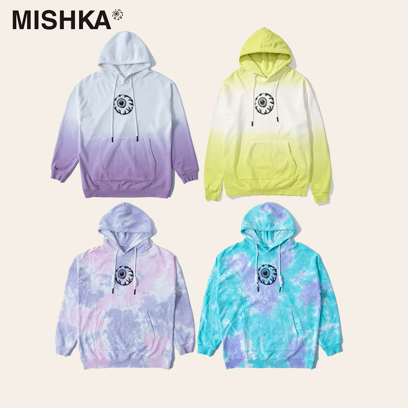 【预估到手99】MISHKA大眼球美式潮牌男女士情侣连帽卫衣春秋季