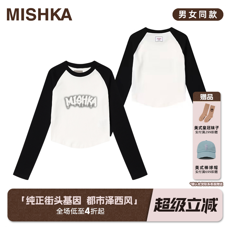 Mishka长袖美式复古字母长袖T恤