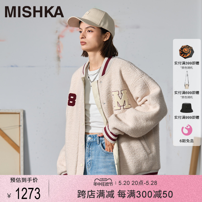 MISHKA美式复古学院风棒球夹克