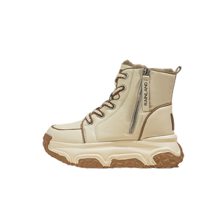 雨土厚底增高帮小白鞋女2024春秋新爆款真皮休闲运动轻便老爹鞋子