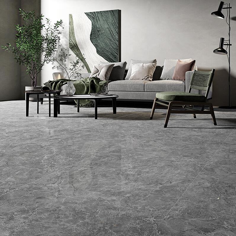 灰色仿大理石客厅防滑地板砖