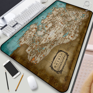 上古卷轴天际5鼠标垫上古老滚5游戏地图攻略周边键盘笔记本书桌垫