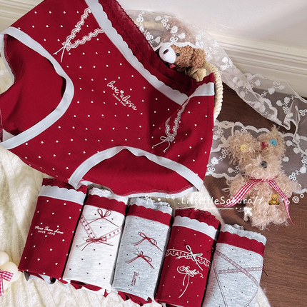 红色内裤女款本命年女生2025新款纯棉10A抗菌裆中腰款女士三角裤