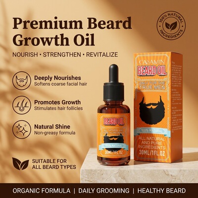 跨境亚马逊 BEARD OIL 胡须护理精华液胡须浓密油滋养护理精华液