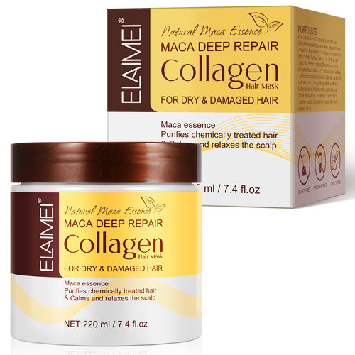跨境ELAIMEI玛卡胶原蛋白发膜MACA DEEP REPAIR COLLAGEN220ml