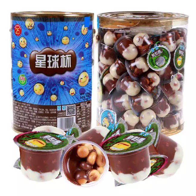 甜甜乐星球杯桶装大杯巧克力杯小杯1000g儿童饼干夹心零食大礼包