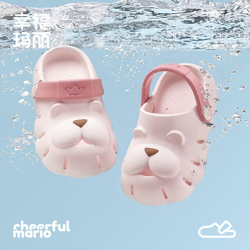 幸福玛丽女童洞洞鞋夏季婴幼儿沙滩外穿宝宝儿童拖鞋家居室内洗澡
