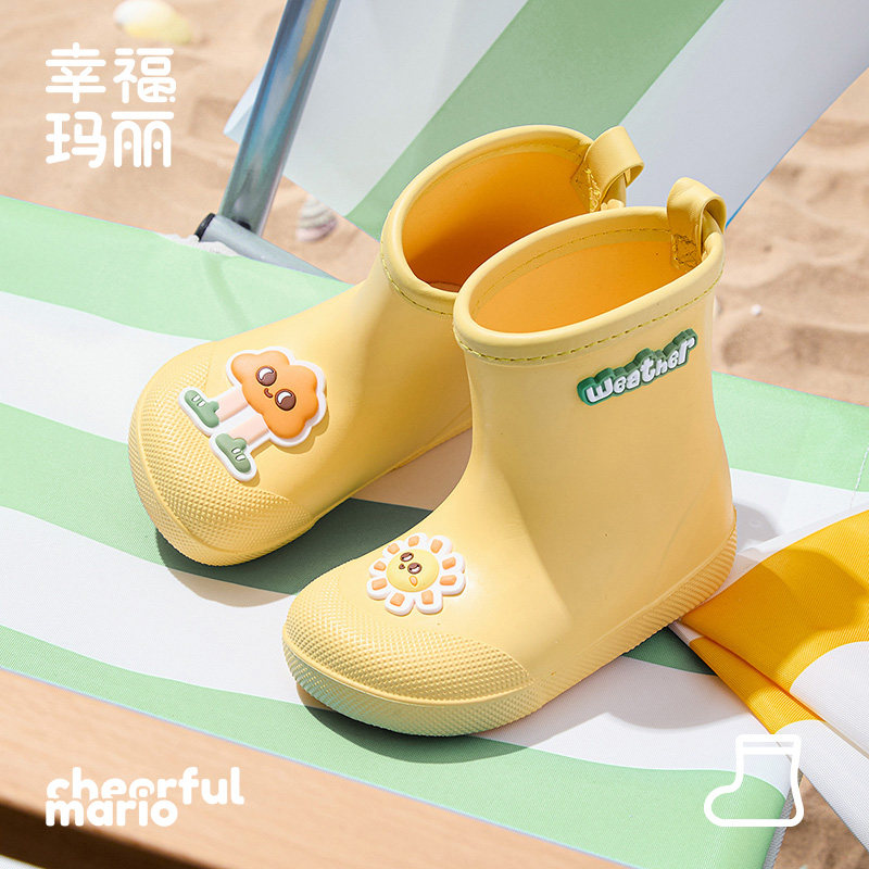 儿童雨靴女童男童可爱雨鞋幼儿园宝宝小学生户外水鞋防水防滑胶鞋