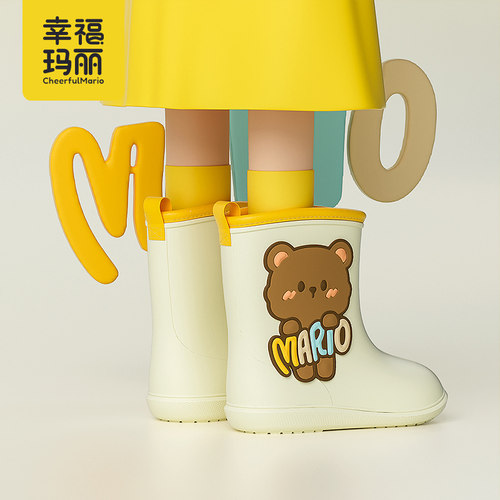 小熊儿童雨鞋可爱轻便女款宝宝