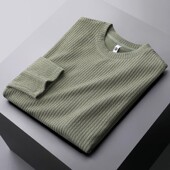 肌理感高端轻奢极简弹力打底衫 休闲内搭上衣 春秋冬季 长袖 T恤男士