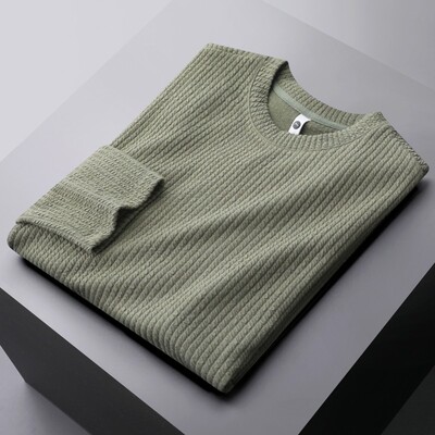 肌理感高端轻奢极简弹力打底衫长袖T恤男士春秋冬季休闲内搭上衣