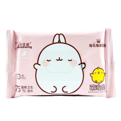 倍适威萌浪兔75%酒精卫生湿巾