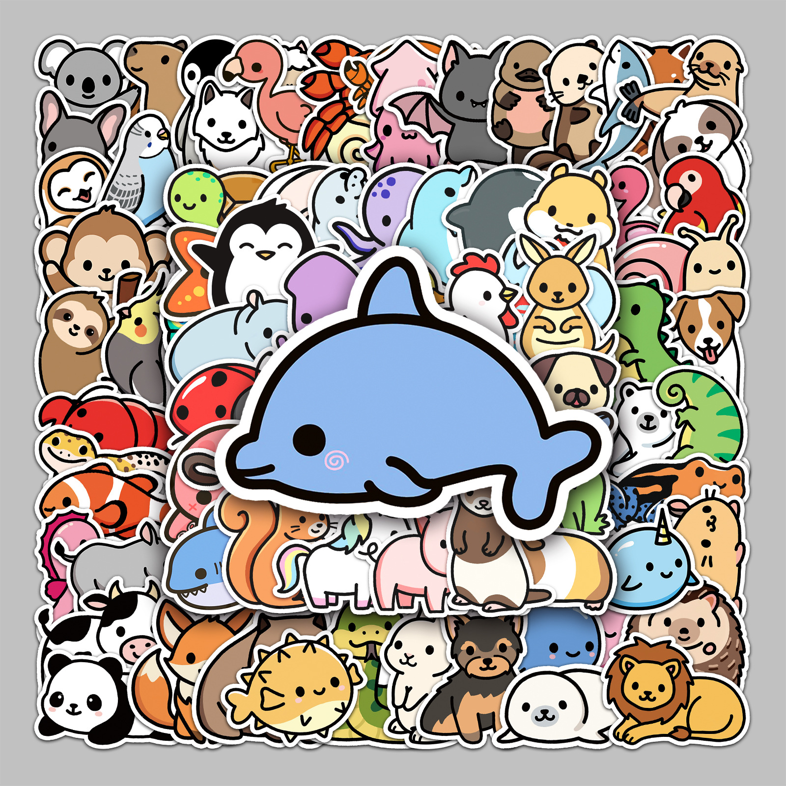 100张卡通动物防水行李箱贴纸