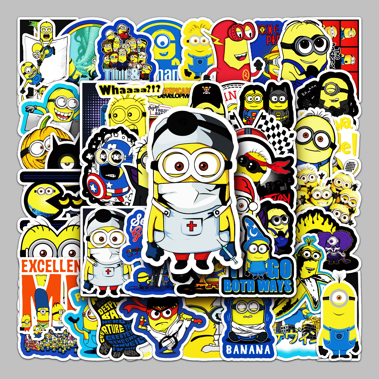 50张小黄人贴纸电影可爱次元人物彩绘涂鸦笔记本电脑手账素材贴纸,文具电教/文化用品/商务用品,贴纸/立体贴纸,淘宝优惠券,粉丝福利购,淘宝优惠卷