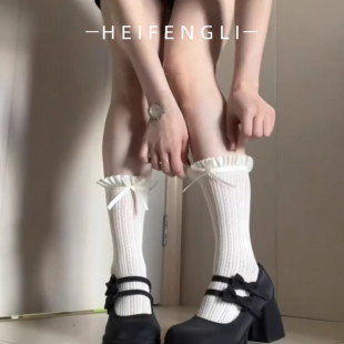 2025年春季 粗跟复古浅口单鞋 蝴蝶结高跟鞋 法式 新款 玛丽珍圆头女款