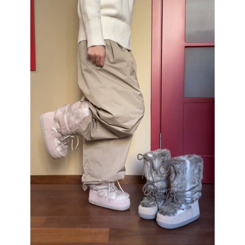 费尔岛巨好看厚底长筒雪地靴女2025新款冬季加绒防滑月亮靴毛毛靴,女鞋,时尚雪地靴,淘宝优惠券,粉丝福利购,淘宝优惠卷