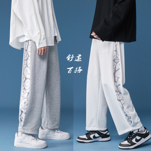 A432-1-R1 P50 控65 秋季新款笑脸印花运动卫裤休闲长裤子男图片