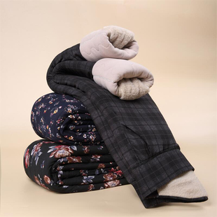 子奶奶秋冬高腰老人弹力棉裤 中老年人保暖裤 女加绒加厚妈妈棉毛裤