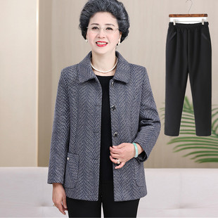 奶奶春装短外套休闲中老年人女妈妈春天薄上衣70岁80太太老人衣服