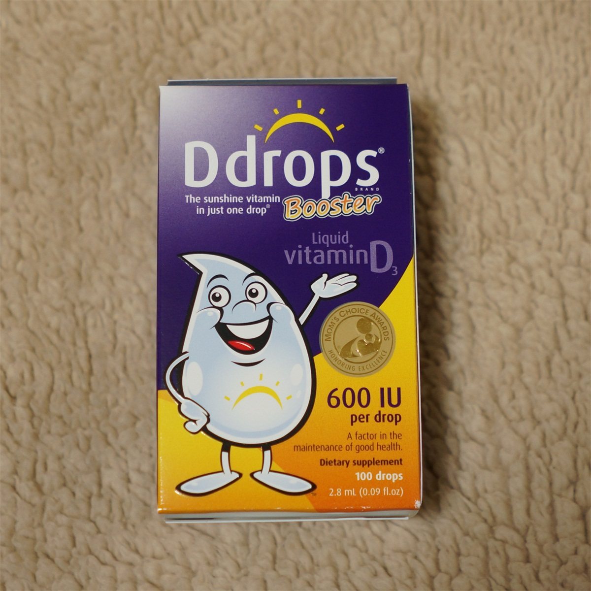 美国直邮ddrops维生素维d婴幼儿儿童baby新生补钙d3滴剂vd 600iu