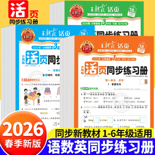 2026春新版王朝霞活页同步练习册一二三四五六年级下册小学语文数学英语课本同步一课一练人教版北师苏教版教材配套课课练每日一练