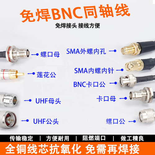 话筒天线跳线BNC-J公转公BNC