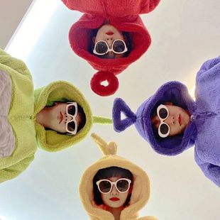 天线宝宝情侣男女连体睡衣冬季卡通搞怪圣诞元旦家居服可外穿保暖