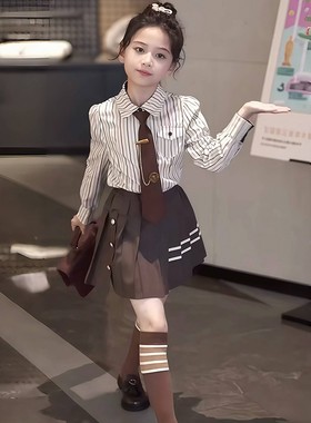 女童套装学院风大童jk裙子