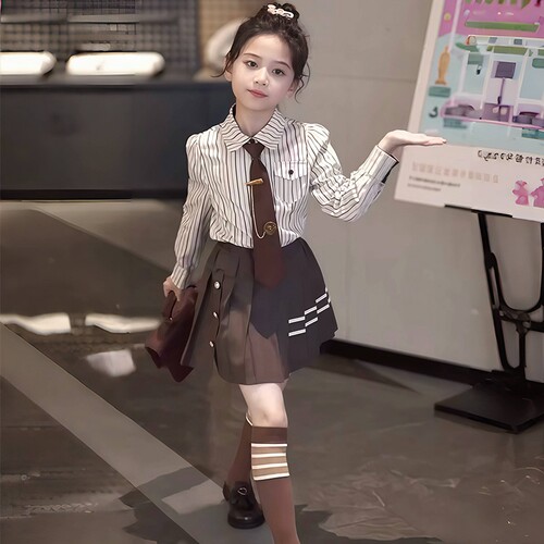 女童套装学院风大童jk裙子