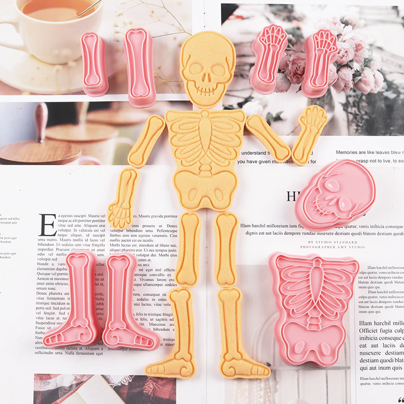万圣节饼干模具3d立体烘焙工具家用黄油按压式糖霜翻糖曲奇压模