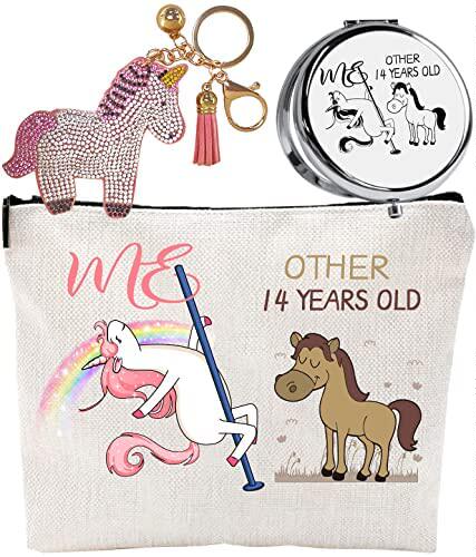 14 year old girl gifts 14th birthday makeup bag mirror keych