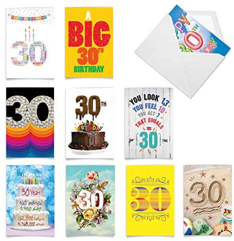 nobleworks - 10 funny 30th birthday cards - assorted milesto