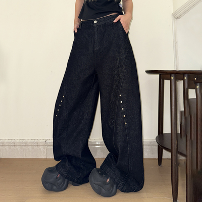 Rogic幽灵刺绣原色弯刀牛仔裤