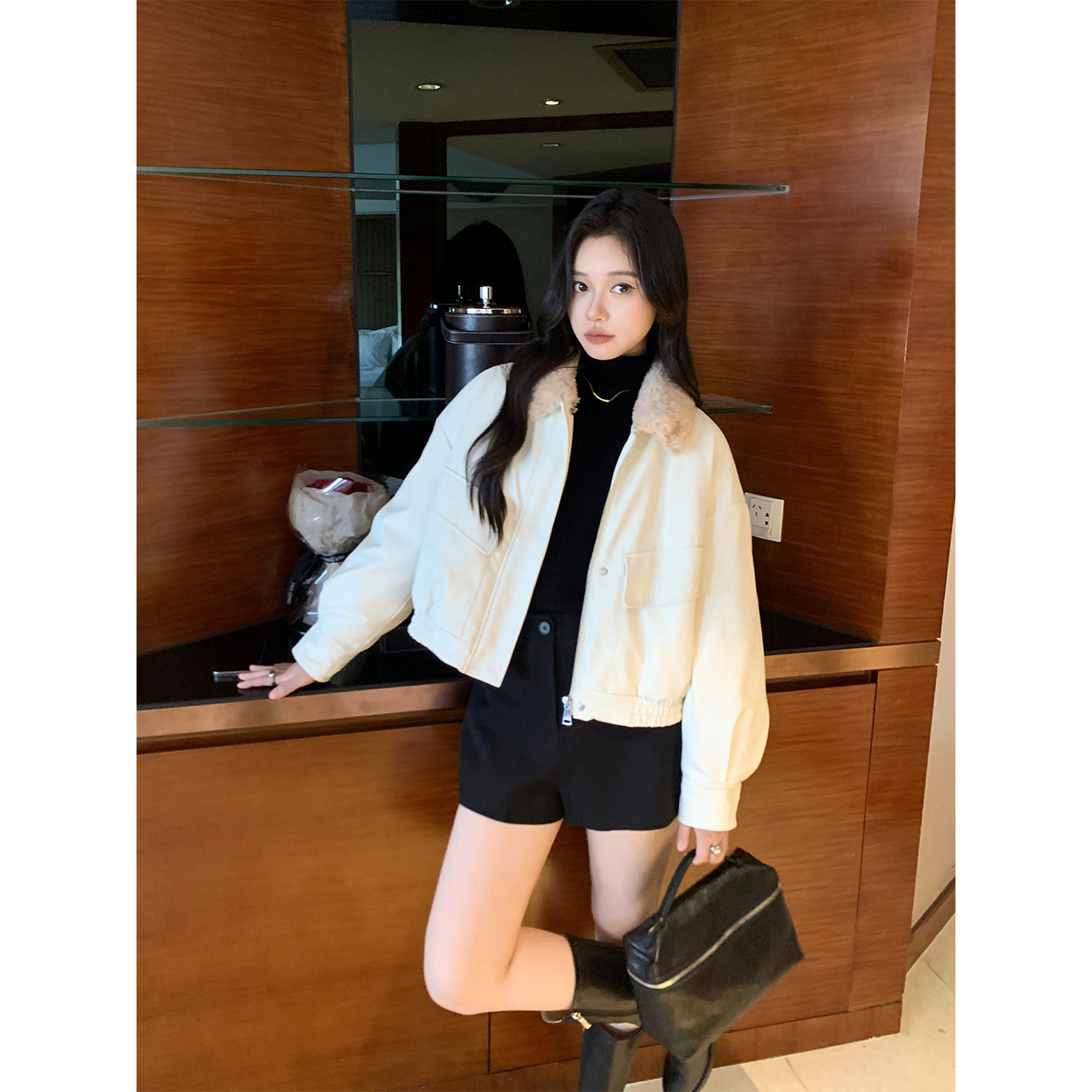 AAUStore羊毛鹅绒内胆羽绒服女