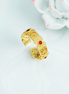 久不掉色首饰品沙金指环