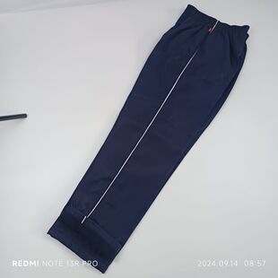 藏青色加绒加厚一杠初高中小学生冬季裤子两条杠反光条男女生通用