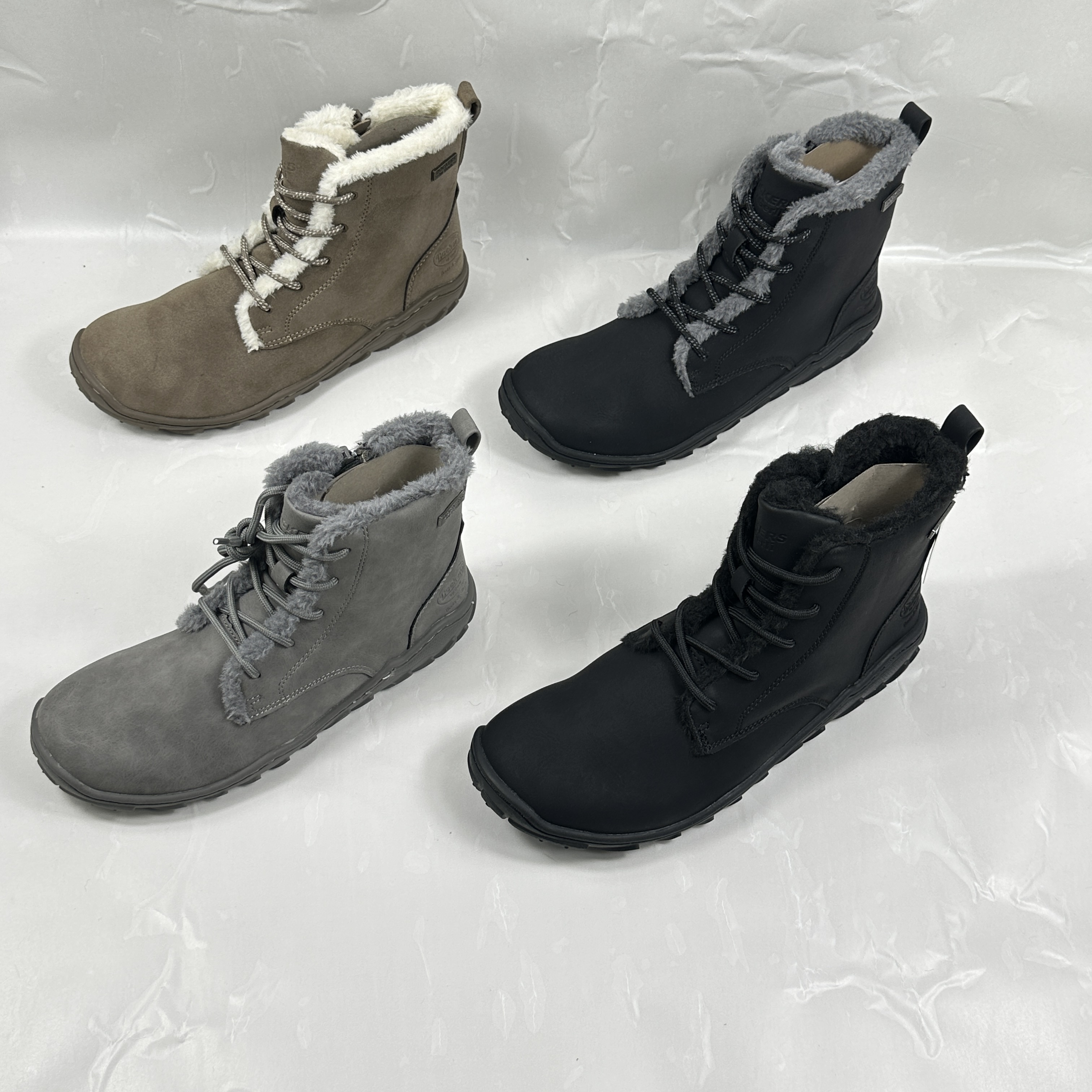 外贸出口欧洲宽楦赤足鞋软底加绒雪地靴户外防滑徒步鞋