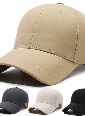 春秋季新款简约侧标帽子韩版户外休闲鸭舌帽男女遮阳硬顶棒球帽潮