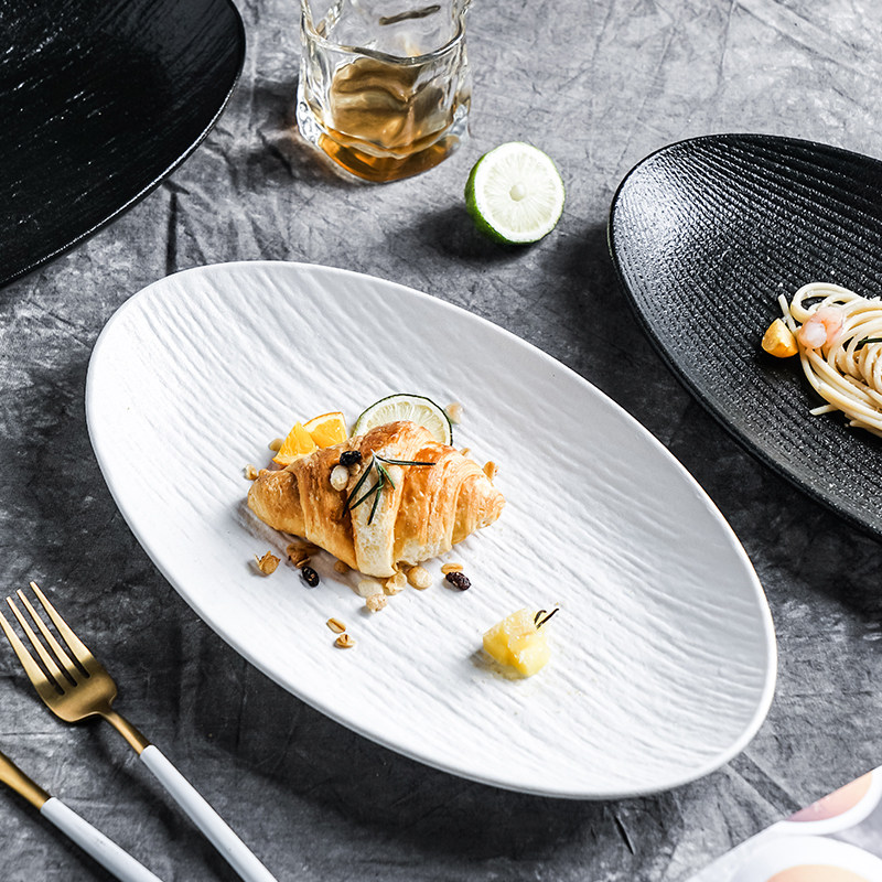 防刮陶瓷鱼盘家用蒸鱼盘酒店餐具菜盘大号烤鱼盘装鱼盘椭圆形盘子,餐饮具,盘,淘宝优惠券,粉丝福利购,淘宝优惠卷