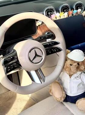 适用于奔驰A级B级C级E级claclcclkcls改装蜻蜓款新款方向盘纳帕皮