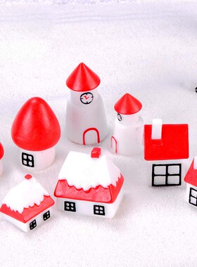 园艺摄影生态瓶雪景房屋小摆件