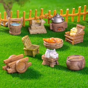 微景观创意可爱复古家居摆件桌面多肉花盆装饰手工造景家具小物件