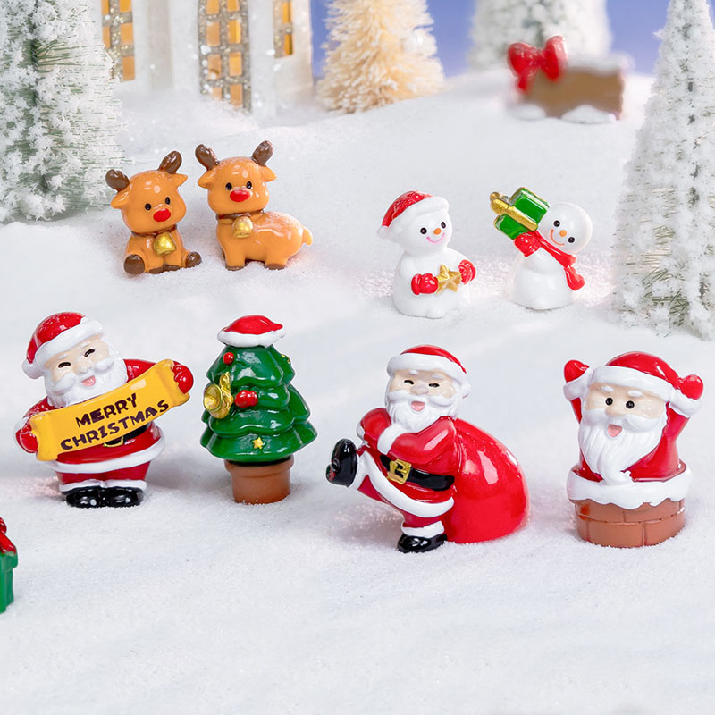 树脂摆件卡通雪人微景观圣诞老人