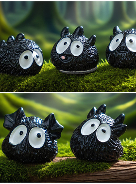 微景观手工创意可爱卡通小煤球