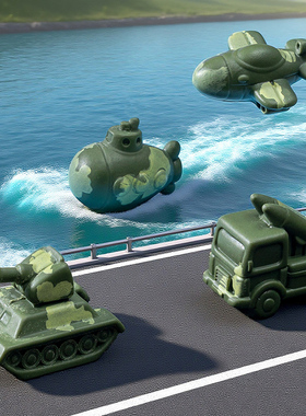 微景观树脂军事坦克战车桌面摆件